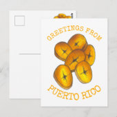 Groeten uit Puerto Rico Fried Plantains Bananas Briefkaart (Voorkant / Achterkant)