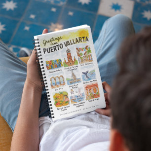 Groeten uit Puerto Vallarta Aquarel Reis Notitieboek