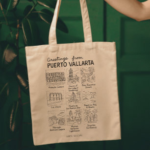 Groeten uit Puerto Vallarta Met de hand getekend Tote Bag