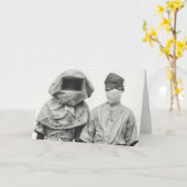 Groeten uit quarantaine covid social distancing kaart (Gele Bloem)