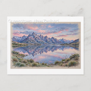Groeten uit Queenstown, Nieuw-Zeeland Ansichtkaart Briefkaart