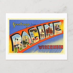  groeten uit Racine, Wisconsin Briefkaart
