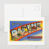  groeten uit Racine, Wisconsin Briefkaart (Voorkant / Achterkant)