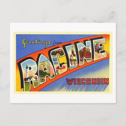  groeten uit Racine, Wisconsin Briefkaart (Voorkant)