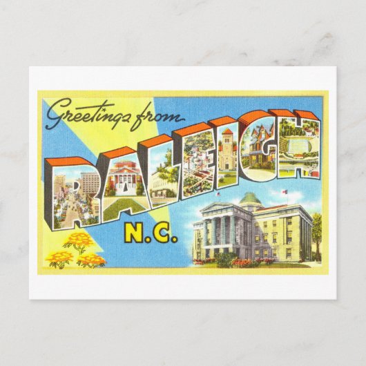  groeten uit Raleigh, North Carolina Briefkaart (Voorkant)