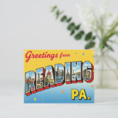 Groeten uit Reading PA Briefkaart (Staand voorkant)