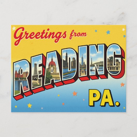 Groeten uit Reading PA Briefkaart (Voorkant)
