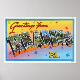  groeten uit Reading Pennsylvania Travel Poster