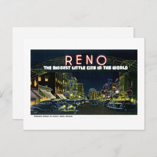 Groeten uit Reno, Nevada. Briefkaart (Voorkant / Achterkant)