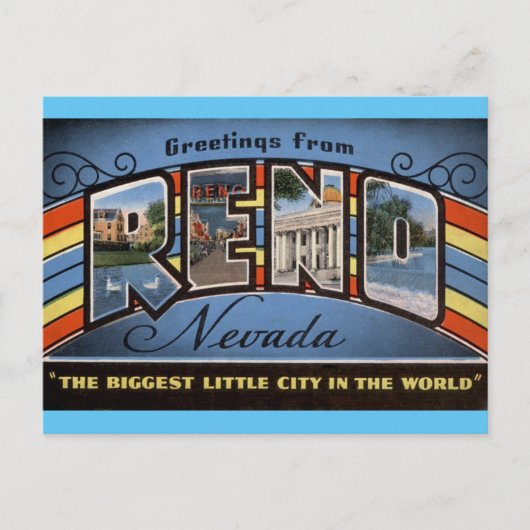 Groeten uit Reno Nevada Travel Briefkaart (Voorkant)