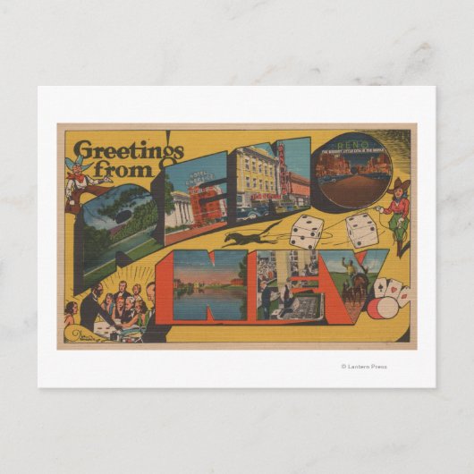 Groeten uit Reno, NevadaReno, NV Briefkaart (Voorkant)