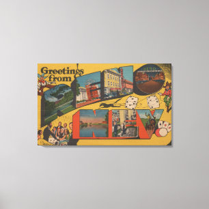 Groeten uit Reno, NevadaReno, NV Canvas Afdruk