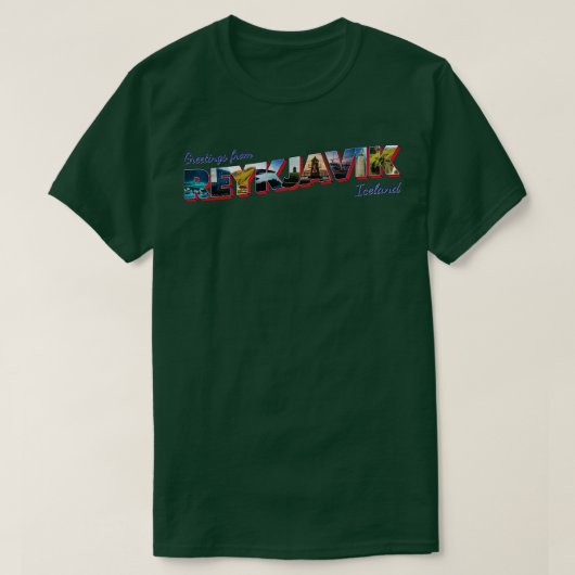 Groeten uit Reykjavik in IJsland  stijl T-shirt (Design voorkant)