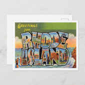 Groeten uit Rhode Island Vintage Travel Briefkaart (Voorkant / Achterkant)