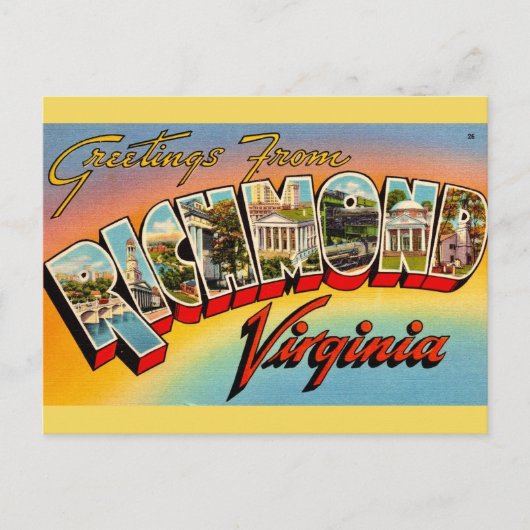 Groeten uit Richmond, VA Briefkaart (Voorkant)