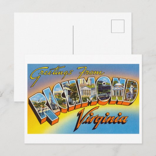  groeten uit Richmond, Virginia Briefkaart (Voorkant / Achterkant)