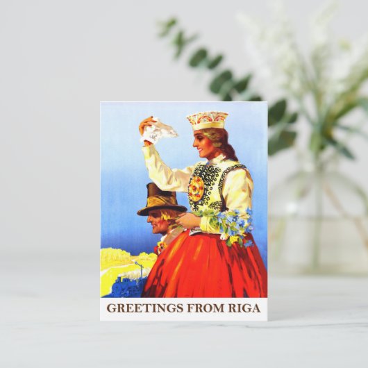 Groeten uit Riga, Letland Briefkaart (Staand voorkant)