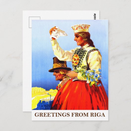 Groeten uit Riga, Letland Briefkaart (Voorkant / Achterkant)