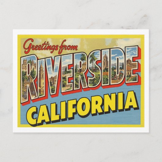  "Groeten uit Riverside, Californië" Briefkaart (Voorkant)