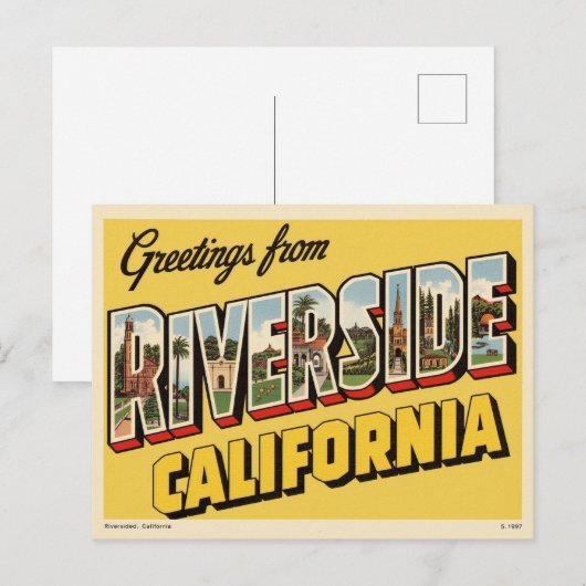  "Groeten uit Riverside, Californië" Briefkaart (Voorkant / Achterkant)