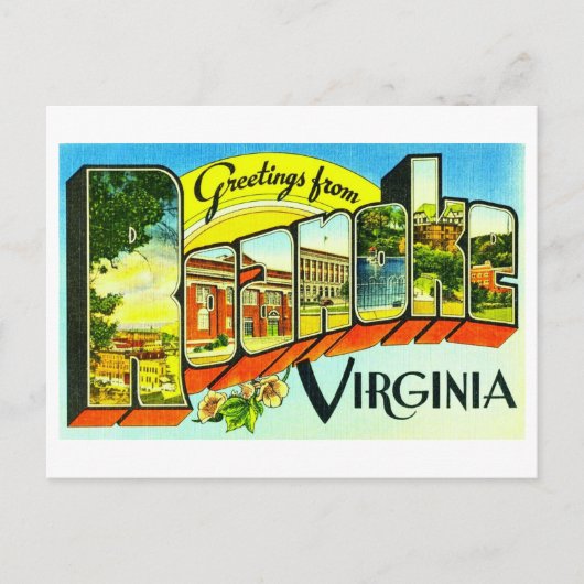  groeten uit Roanoke, Virginia Briefkaart (Voorkant)