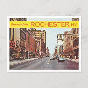 Groeten uit Rochester, New York Vintage Travel Briefkaart