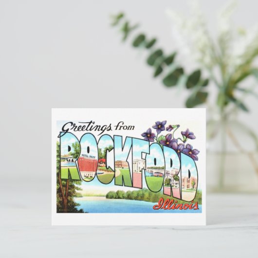  groeten uit Rockford, Illinois Briefkaart (Staand voorkant)