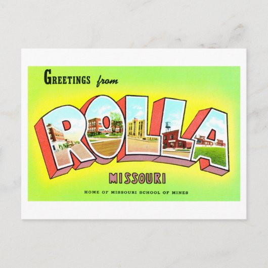 groeten uit Rolla, Missouri, Briefkaart (Voorkant)