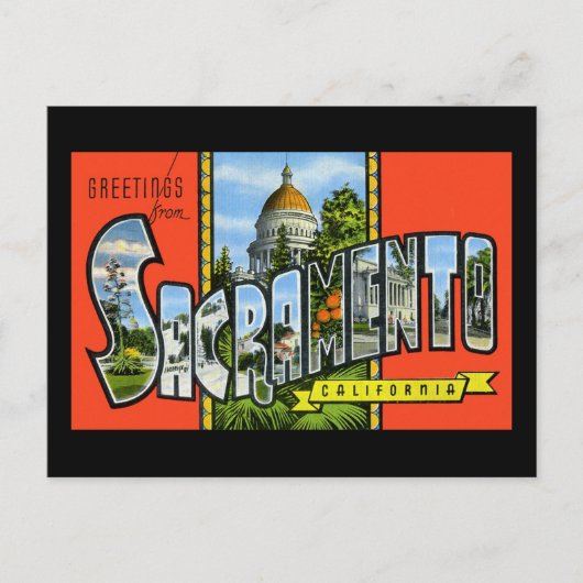 Groeten uit Sacramento Californië Briefkaart (Voorkant)