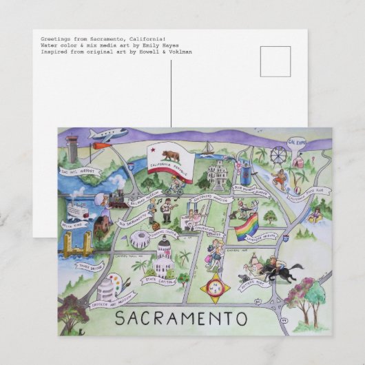 Groeten uit Sacramento, Californië! Briefkaart (Voorkant / Achterkant)