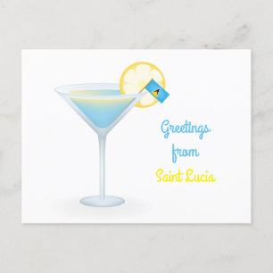 Groeten uit Saint Lucia Cocktail Holiday Kaart