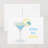 Groeten uit Saint Lucia Cocktail Holiday Kaart (Voorkant / Achterkant)