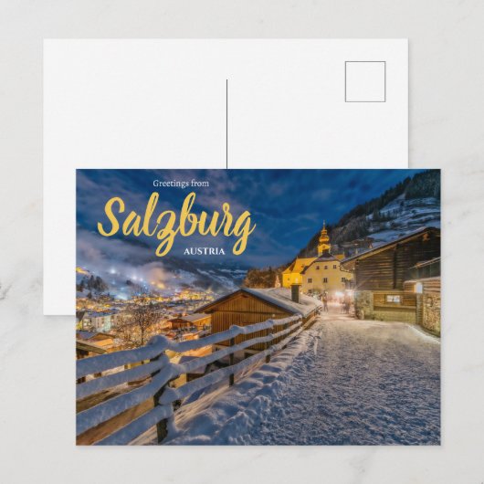 Groeten uit Salzburg Oostenrijk Briefkaart (Voorkant / Achterkant)