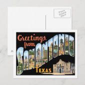 Groeten uit San Antonio Texas City Briefkaart (Voorkant / Achterkant)