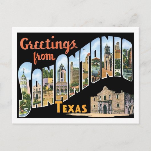 Groeten uit San Antonio Texas City Briefkaart (Voorkant)