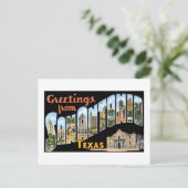 Groeten uit San Antonio, Texas. Retro Post Card Briefkaart (Staand voorkant)