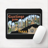 Groeten uit San Antonio, Texas. Retro Post Card Muismat (Met muis)