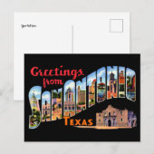  groeten uit San Antonio, Texas Travel Briefkaart (Voorkant / Achterkant)