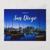 Groeten uit San Diego Briefkaart Bay Californië (Voorkant)