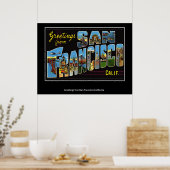 Groeten uit San Francisco California Poster (Keuken)