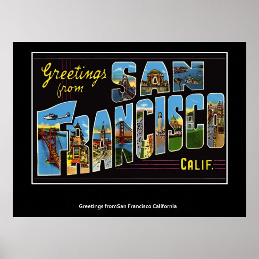 Groeten uit San Francisco California Poster (Voorkant)