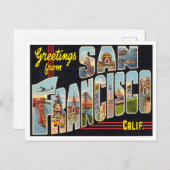 Groeten uit San Francisco, California Travel Briefkaart (Voorkant / Achterkant)