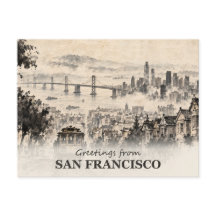 Groeten uit San Francisco Ink Wash