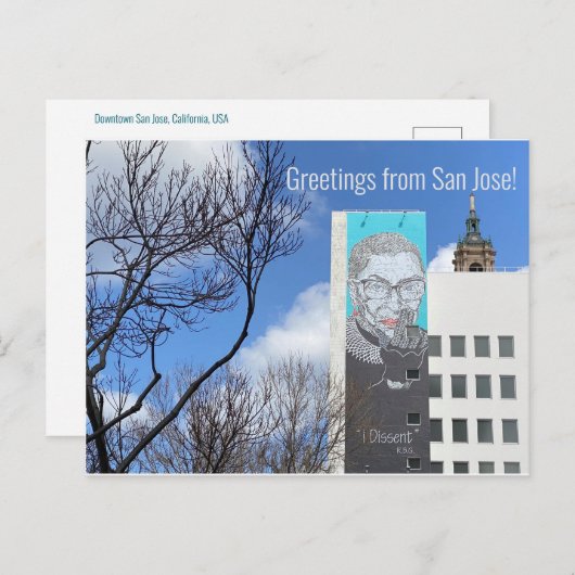 Groeten uit San Jose. Briefkaart (Voorkant / Achterkant)