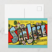 Groeten uit San Jose California Travel Briefkaart (Voorkant / Achterkant)