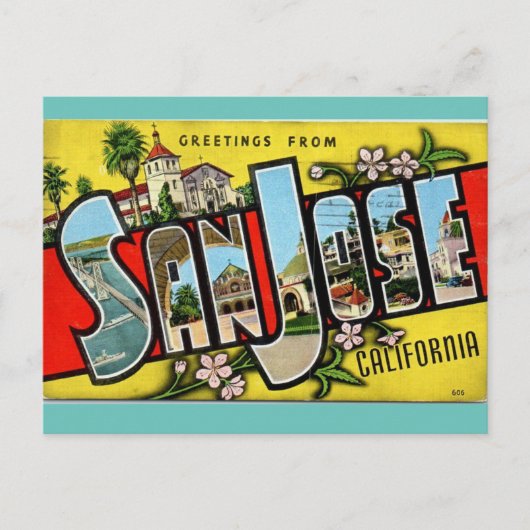 Groeten uit San Jose California Travel Briefkaart (Voorkant)