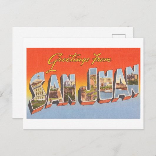 groeten uit San Juan, Puerto Rico Briefkaart (Voorkant / Achterkant)