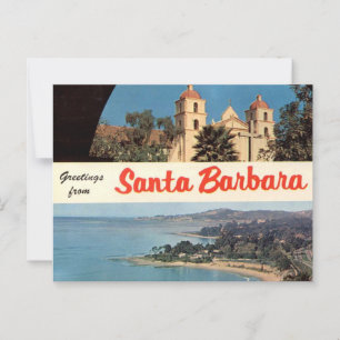 Groeten uit Santa Barbara Vintage Briefkaart
