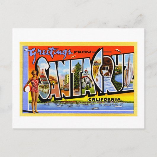 groeten uit Santa Cruz California Briefkaart (Voorkant)