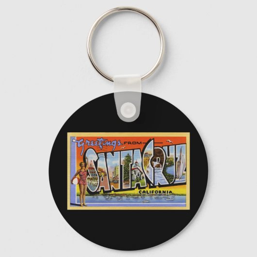 Groeten uit Santa Cruz California Sleutelhanger (Voorkant)